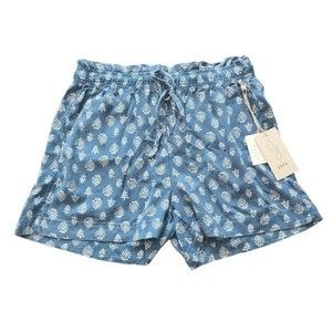 Joie Shorts Womens M Blue Printed Drawstring Pull On 100% Lyocell NWT